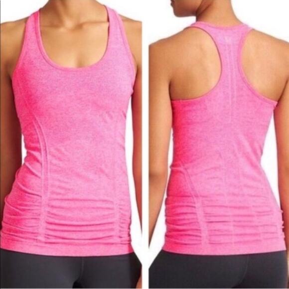 ATHLETA PINK FASTEST TRACK WOMEN ACTIVEWEAR WORKOUT SPANDEX TANK TOP SIZE MEDIUM - Picture 1 of 5